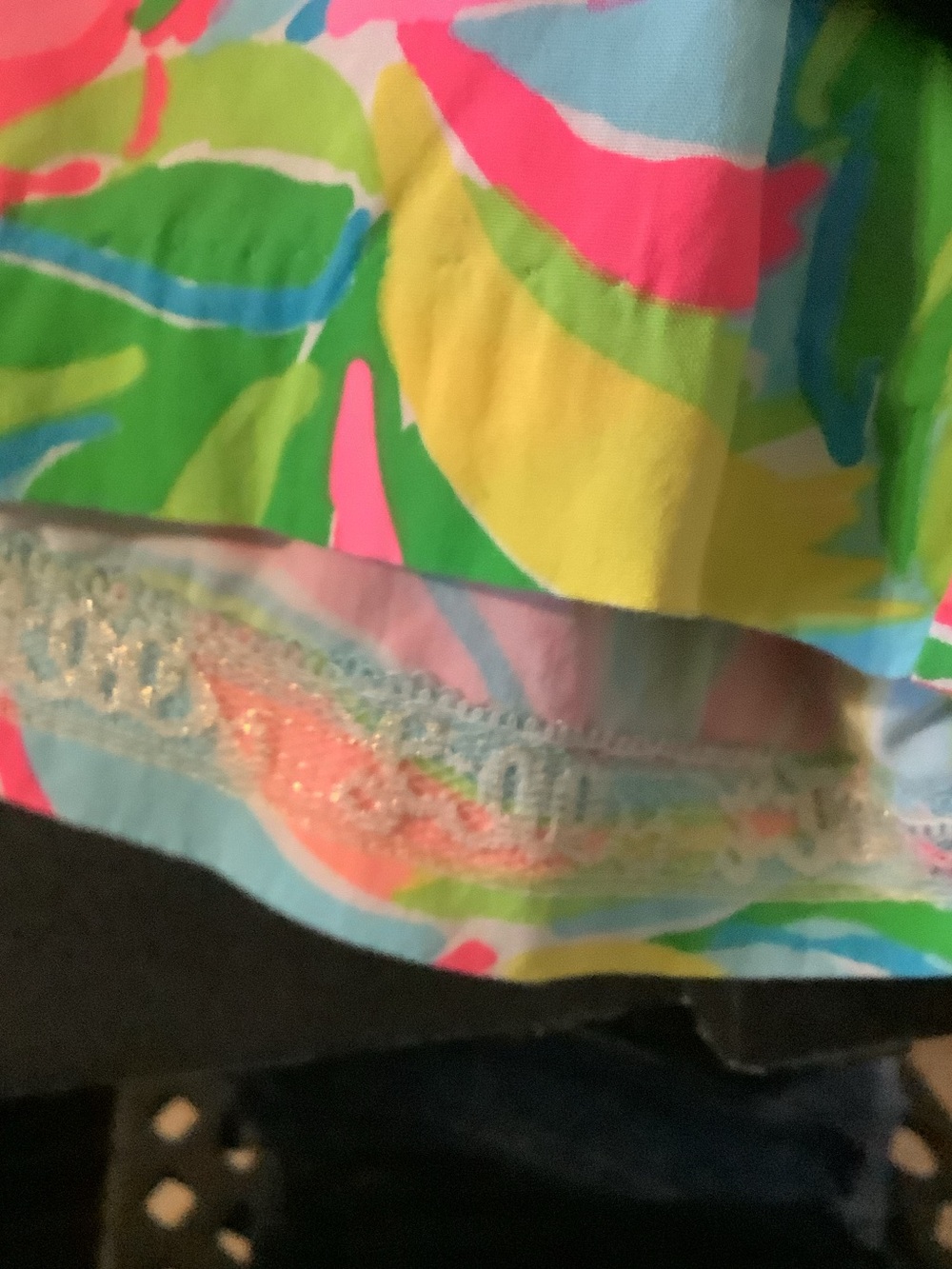 Lilly Pulitzer Multicolor Tropical Print Shorts, side zip, unlined - Picture 4 of 12